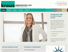 Tablet Screenshot of krausimmigrationlaw.com